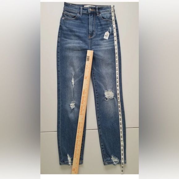 STRADIVARIUS MOM SLIM WOMEN'S BLUE JEANS DENIM SIZE 2 #815 - Picture 3 of 7